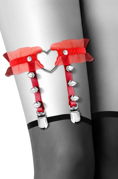 Accueil 15 jarretière rouge élastique à clips BDSM chic Dieppe