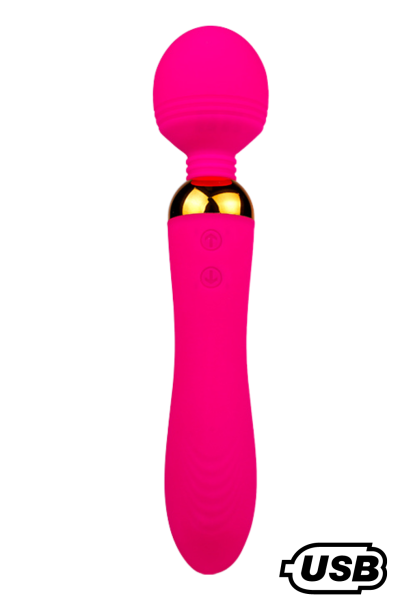 SHAKE Rose, Vibromasseur Wand USB en silicone mdical avec 2 puissants moteurs indpendants