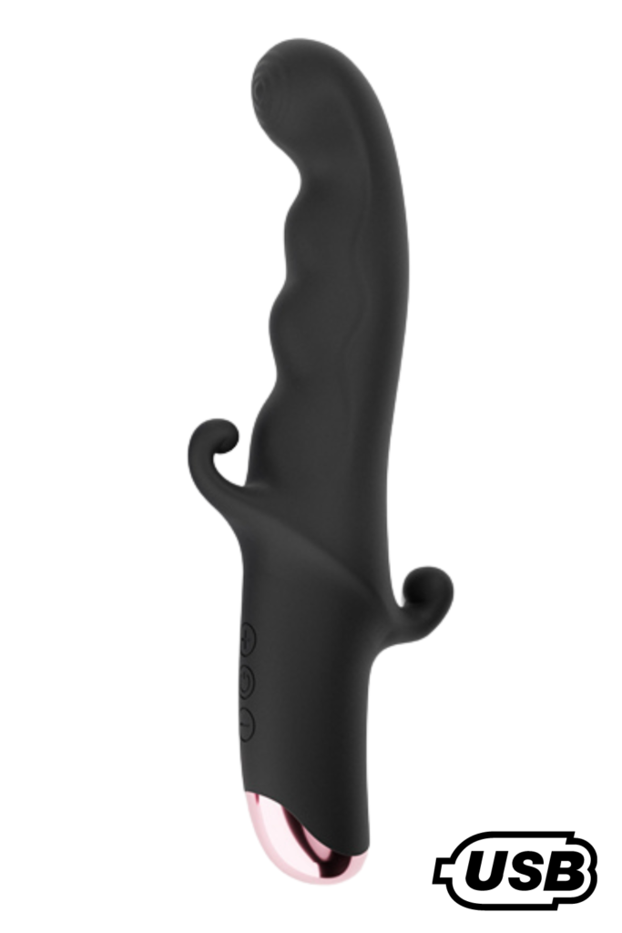 Accueil 10 BLACK KNIGHT, Vibromasseur Point G USB en silicone mdical doux, dot de 10 modes de vibration