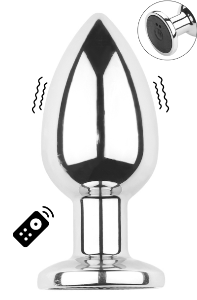 Plug vibrant acier inoxydable anal taille M avec tlcommande, USB BOOTY