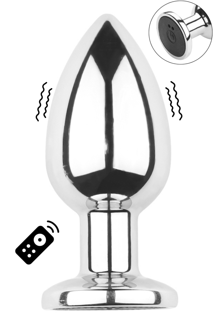 Accueil 14 Plug vibrant acier inoxydable anal taille M avec tlcommande, USB BOOTY