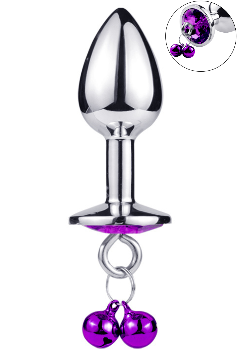 Plug bijou aluminium violet avec clochettes Taille S JINGLE 1 Plug bijou aluminium violet avec clochettes Taille S JINGLE