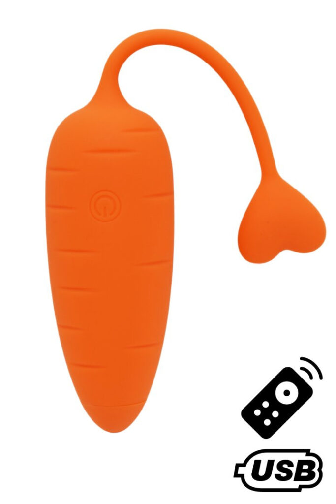 Accueil 17 CARROT, Un ?uf vibrant avec tlcommande, couleur et forme Carotte en silicone mdical