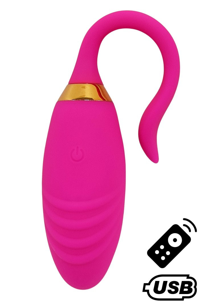 PLEASURE, Un ?uf vibrant USB avec tlcommande, dans un silicone mdical doux et rainur 1 PLEASURE, Un ?uf vibrant USB avec tlcommande, dans un silicone mdical doux et rainur