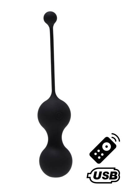 MINA Noir, Boules de Geisha en silicone mdical USB avec tlcommande