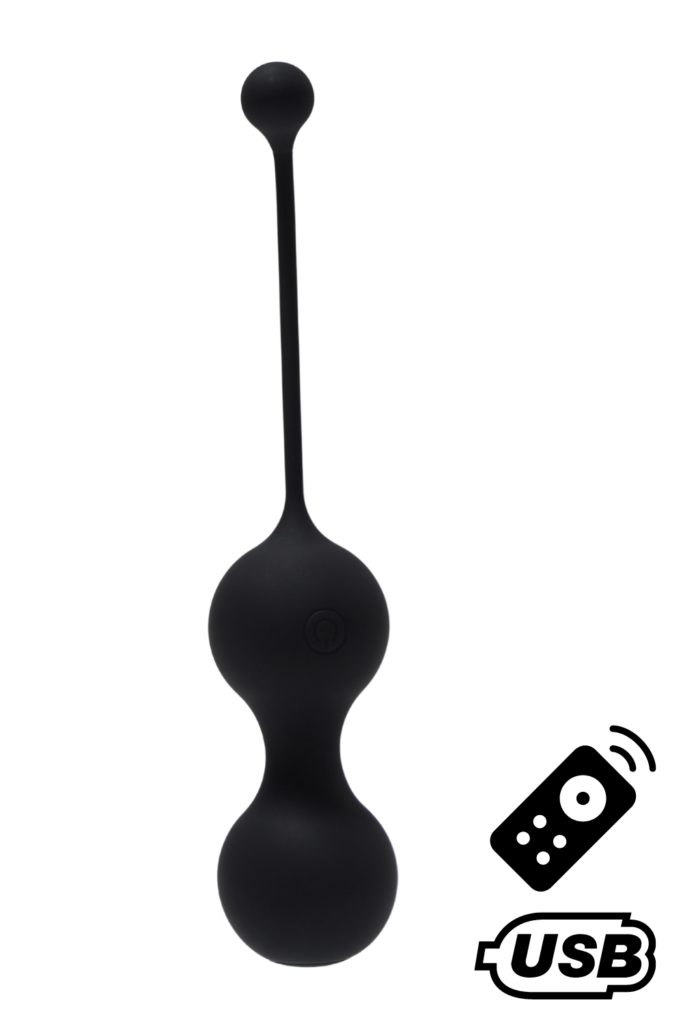 Accueil 12 MINA Noir, Boules de Geisha en silicone mdical USB avec tlcommande