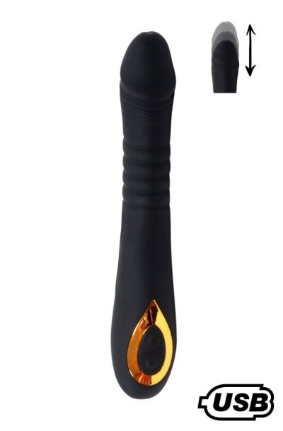 TWIST Noir, Vibromasseur va-et-vient USB en silicone mdical, dot de 18 modes de stimulation