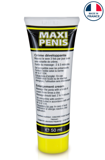 Crème Développante Homme Maxi Pénis 50 ml Contenance : 50 ML