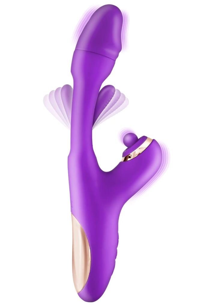 Accueil 16 Vibromasseur rabbit 3-en-1 avec tapotements Joyfully Couleur : Violet