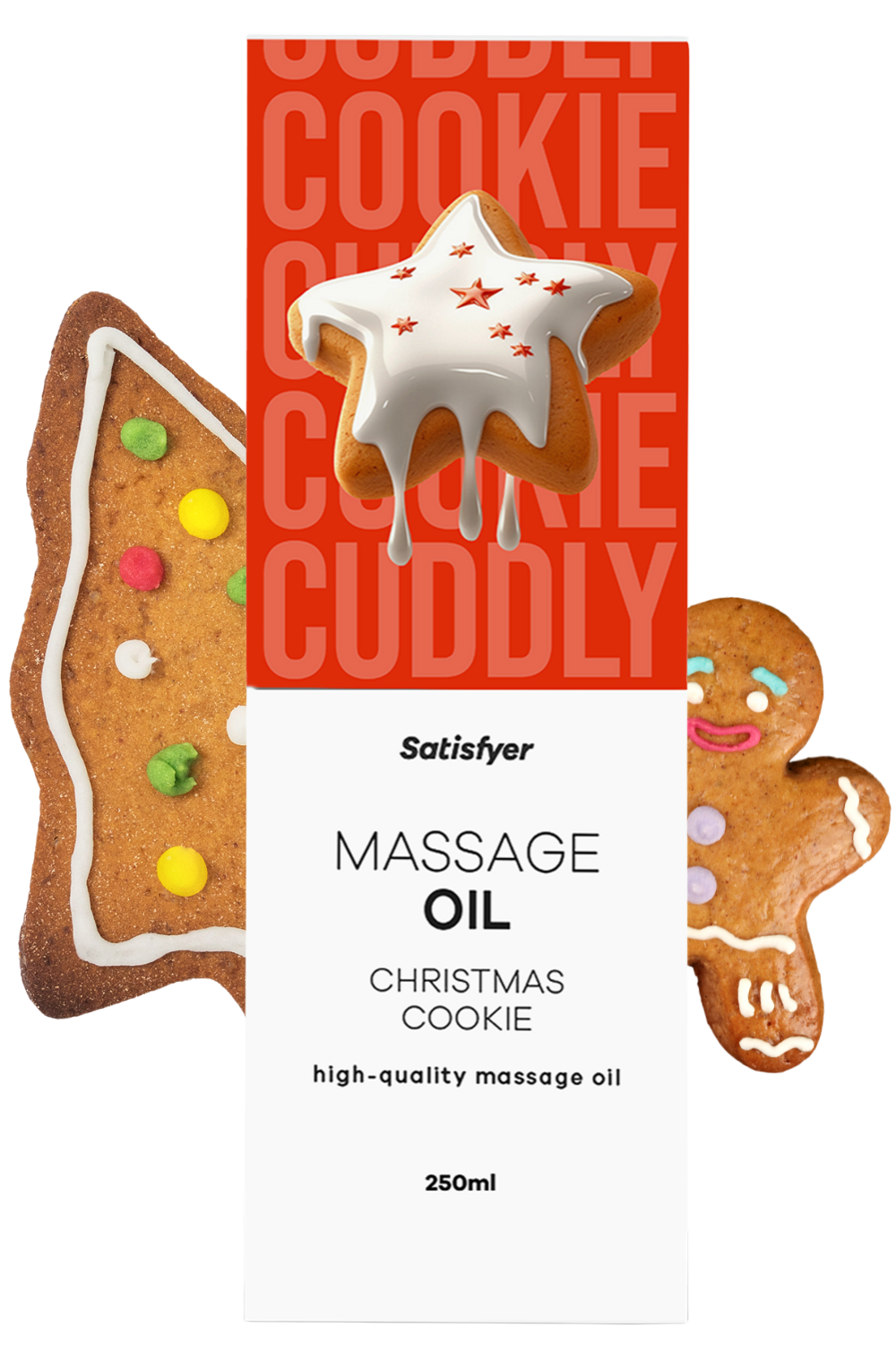 Huile de massage Cookie de Noël 250 ml Satisfyer Contenance : 250 ML, Parfum : Cookie de Noël 1 Huile de massage Cookie de Noël 250 ml Satisfyer Contenance : 250 ML, Parfum : Cookie de Noël