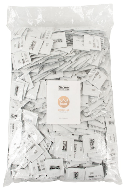 Lot de 1000 préservatifs latex lubrifiés 53 mm Contenance : Par 1000