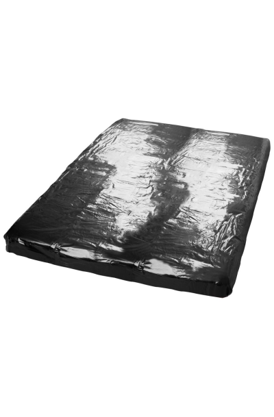 Drap de lit en vinyle noir 200 x 230 cm Couleur : Noir