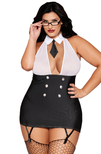 Costume grande taille femme d'affaire 2 pièces Taille : TU Grande Taille - OSQ, Couleur : Costume
