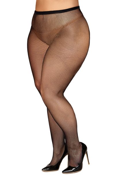 Collant résille grande taille fine maille noir Taille : TU Grande Taille - OSQ, Couleur : Noir