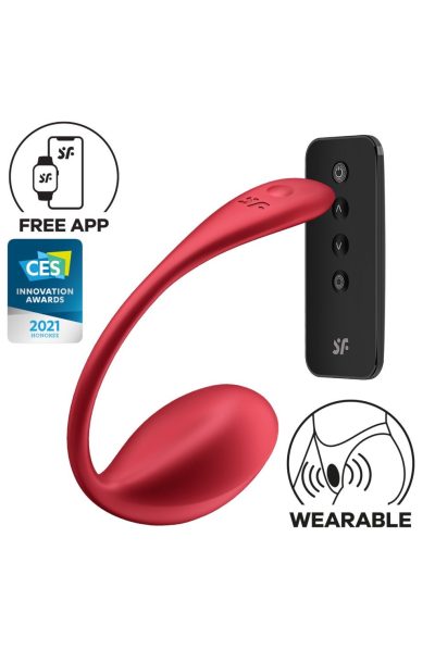 Accueil 15 Oeuf vibrant télécommandé rouge Shiny Petal Satisfyer Couleur : Rouge