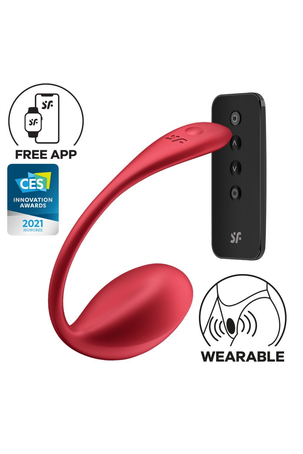 Oeuf vibrant télécommandé rouge Shiny Petal Satisfyer Couleur : Rouge 1 Oeuf vibrant télécommandé rouge Shiny Petal Satisfyer Couleur : Rouge