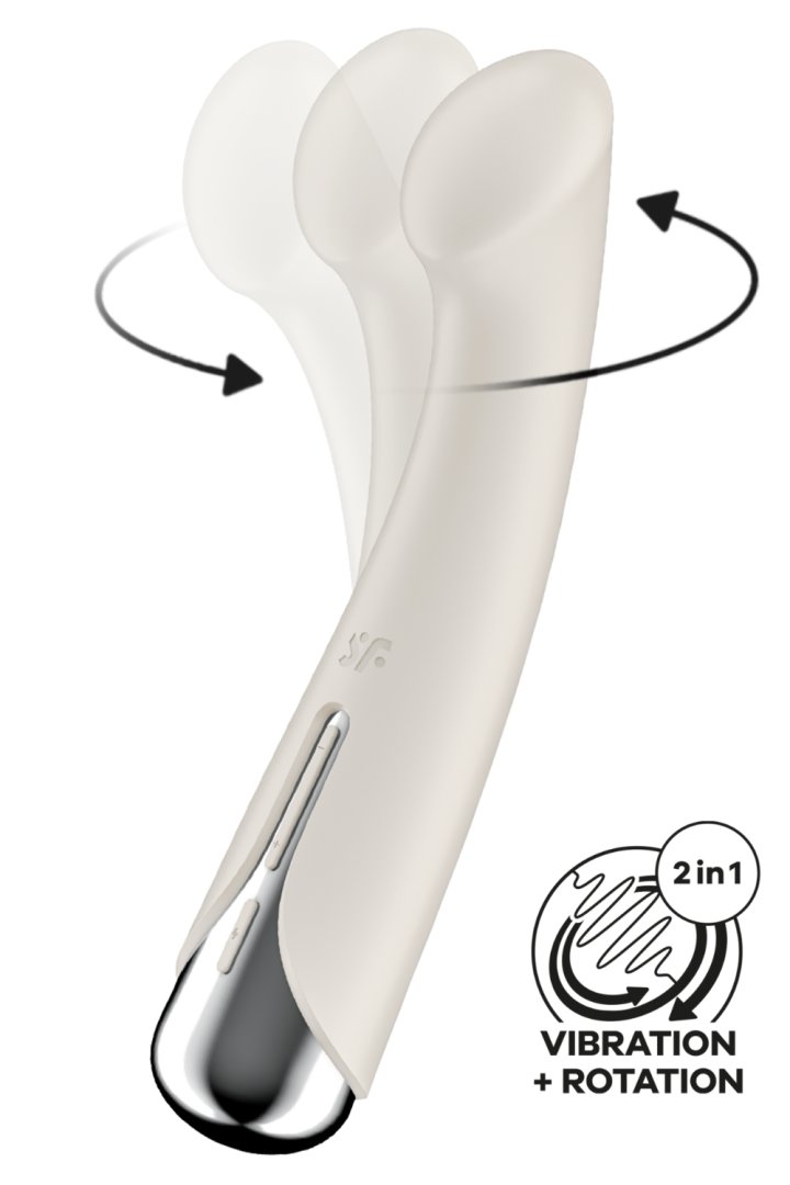 Vibromasseur point G tête rotative blanc USB Spinning g-spot 1 Satisfyer Couleur : Blanc 1 Vibromasseur point G tête rotative blanc USB Spinning g-spot 1 Satisfyer Couleur : Blanc