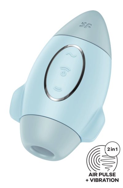 Stimulateur de clitoris violet vibration et air pulsé USB vert Mission control Satisfyer Couleur : Bleu