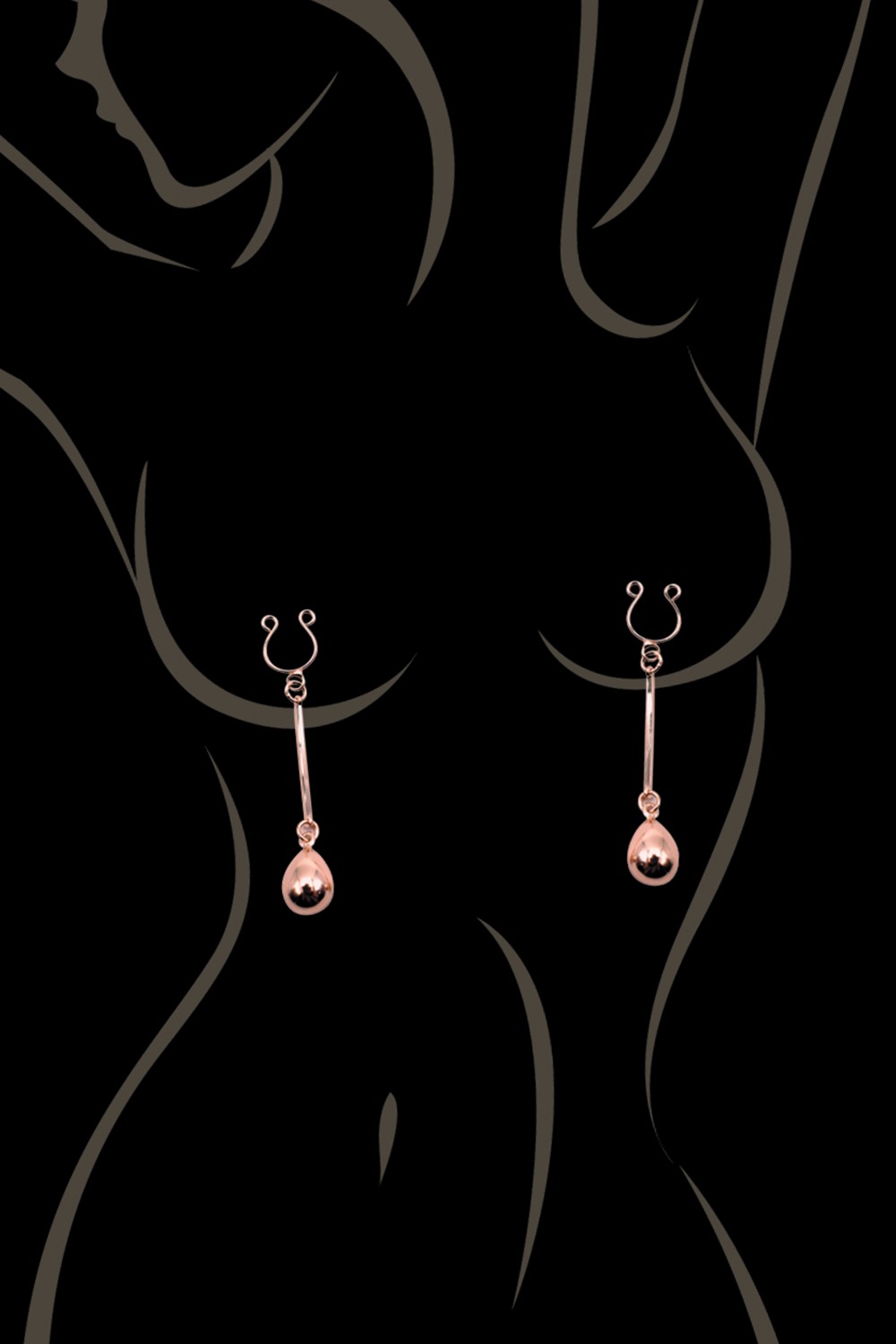 Bijou pince téton, forme perle doré rose Couleur : Doré Rose 1 Bijou pince téton, forme perle doré rose Couleur : Doré Rose