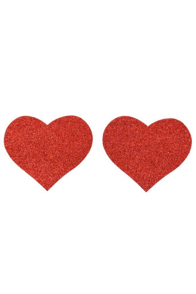 Accueil 17 Paire de cache tétons adhésifs coeur pailleté rouge Couleur : Rouge