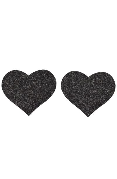 Accueil 17 Paire de cache tétons adhésifs coeur pailleté noir Couleur : Noir