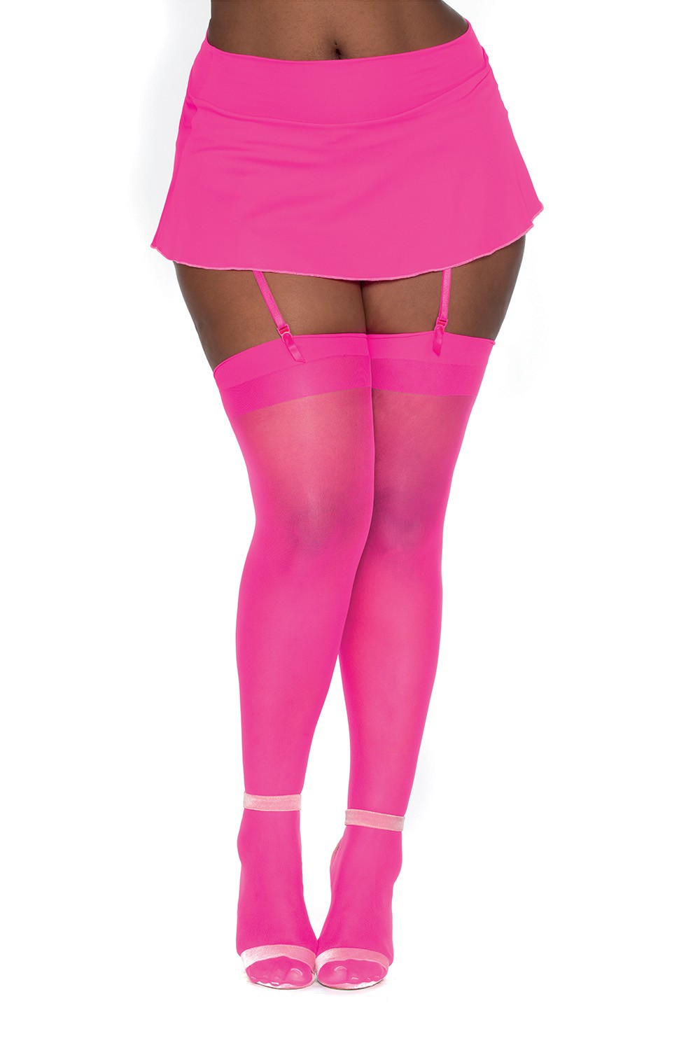 Bas nylon rose néon coutures pour jarretelles Taille : Taille Unique - OS, Couleur : Rose neon 1 Bas nylon rose néon coutures pour jarretelles Taille : Taille Unique - OS, Couleur : Rose neon