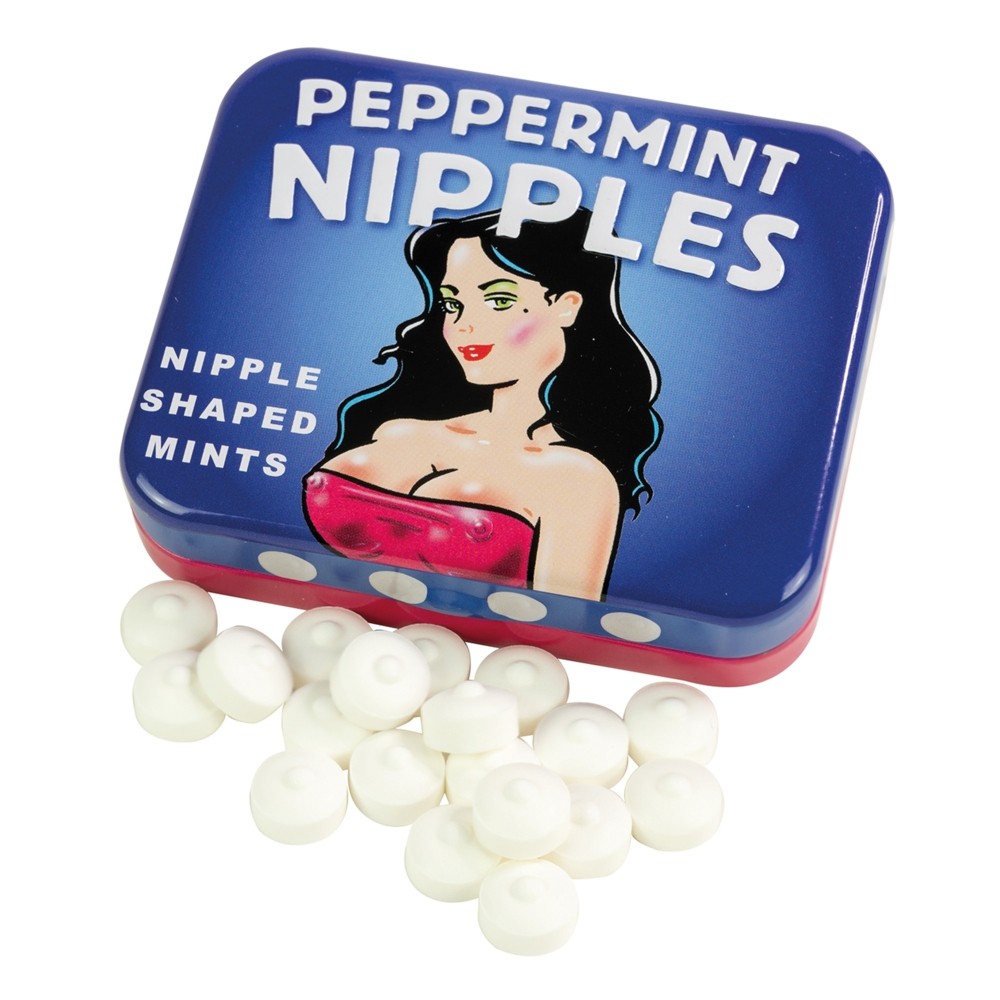 Boite de bonbons à la menthe en forme de seins, sans sucre Contenance : Par 1 1 Boite de bonbons à la menthe en forme de seins, sans sucre Contenance : Par 1