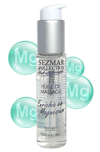 Huile de massage professionnelle Enrichie en Magnésium 100% naturelle 50 ml Contenance : 50 ML