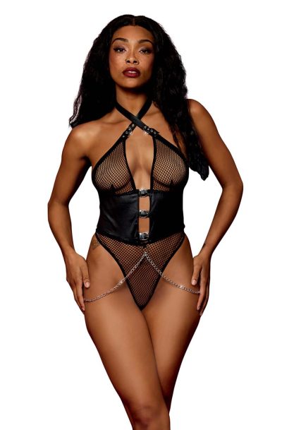Accueil 19 Body string résille noire et chaines Taille : Taille Unique - OS, Couleur : Noir