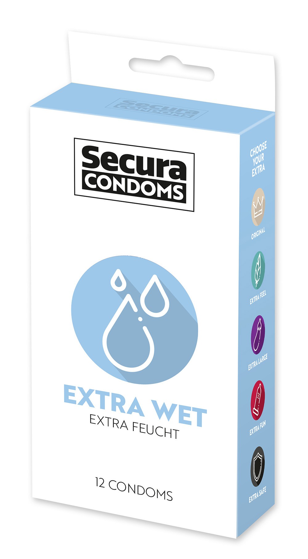 Préservatifs extra lubrifiés, en latex x12 avec réservoir Extra Wet 53 mm Contenance : Boite de 12 1 Préservatifs extra lubrifiés, en latex x12 avec réservoir Extra Wet 53 mm Contenance : Boite de 12