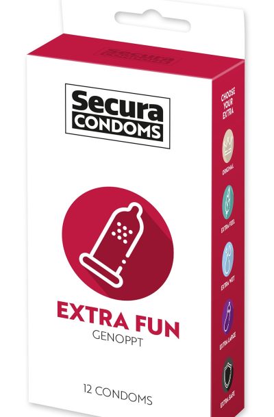 Préservatifs lubrifiés avec picots en latex x12 avec réservoir Extra Fun 53 mm Contenance : Boite de 12