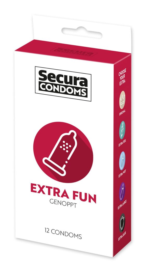 Accueil 12 Préservatifs lubrifiés avec picots en latex x12 avec réservoir Extra Fun 53 mm Contenance : Boite de 12