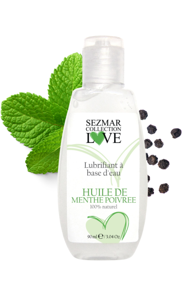 Lubrifiant à base d'eau 100% naturel Menthe poivrée 90 ml Contenance : 90 ML, Parfum : Menthe poivrée