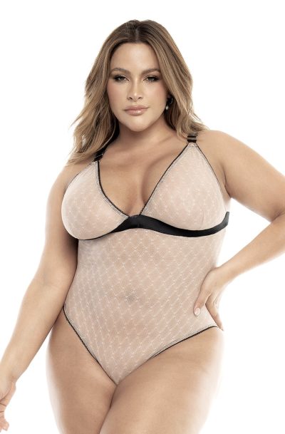 Body, grande taille, chair et noir Taille : 3X/4X, Couleur : Chair/Noir