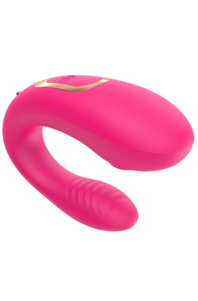 Accueil 18 Vibromasseur de couple rose, USB avec 2 moteurs pour stimulation Point G et clitoridienne avec télécommande Couleur : Rose
