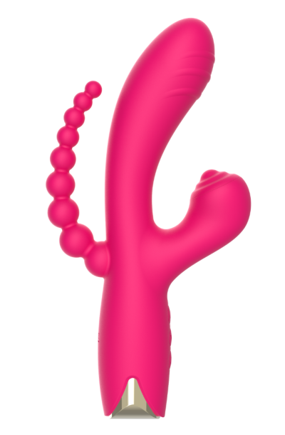Vibromasseur triple stimulation USB rose Snappy Bunny Couleur : Rose