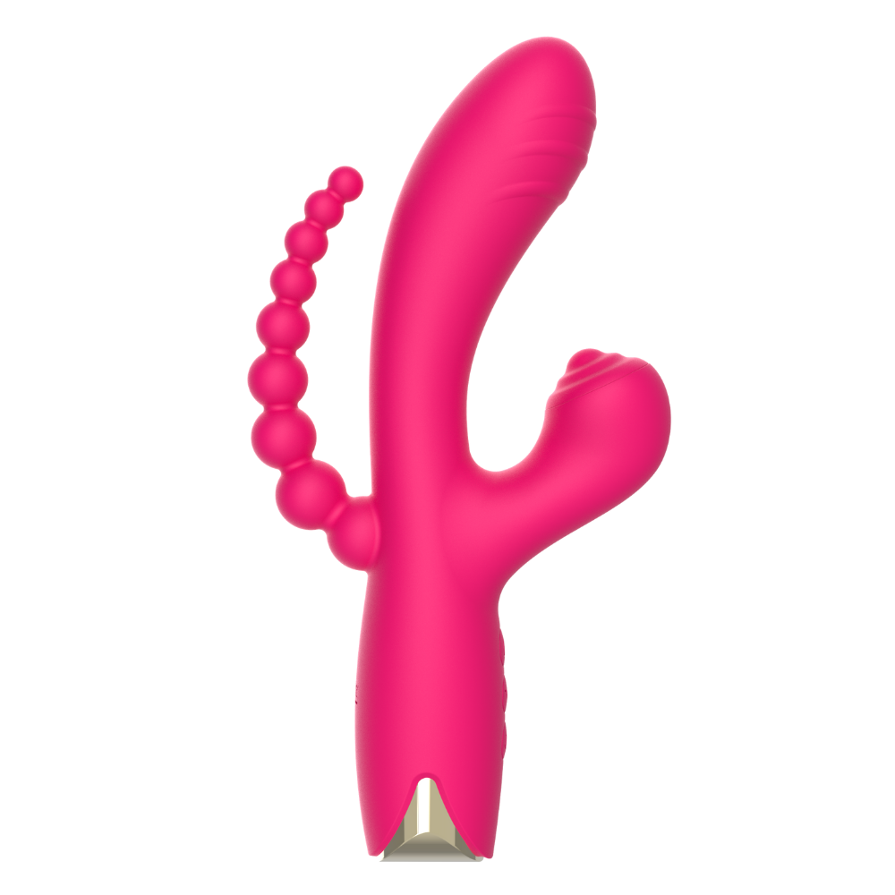 Vibromasseur triple stimulation USB rose Snappy Bunny Couleur : Rose 1 Vibromasseur triple stimulation USB rose Snappy Bunny Couleur : Rose