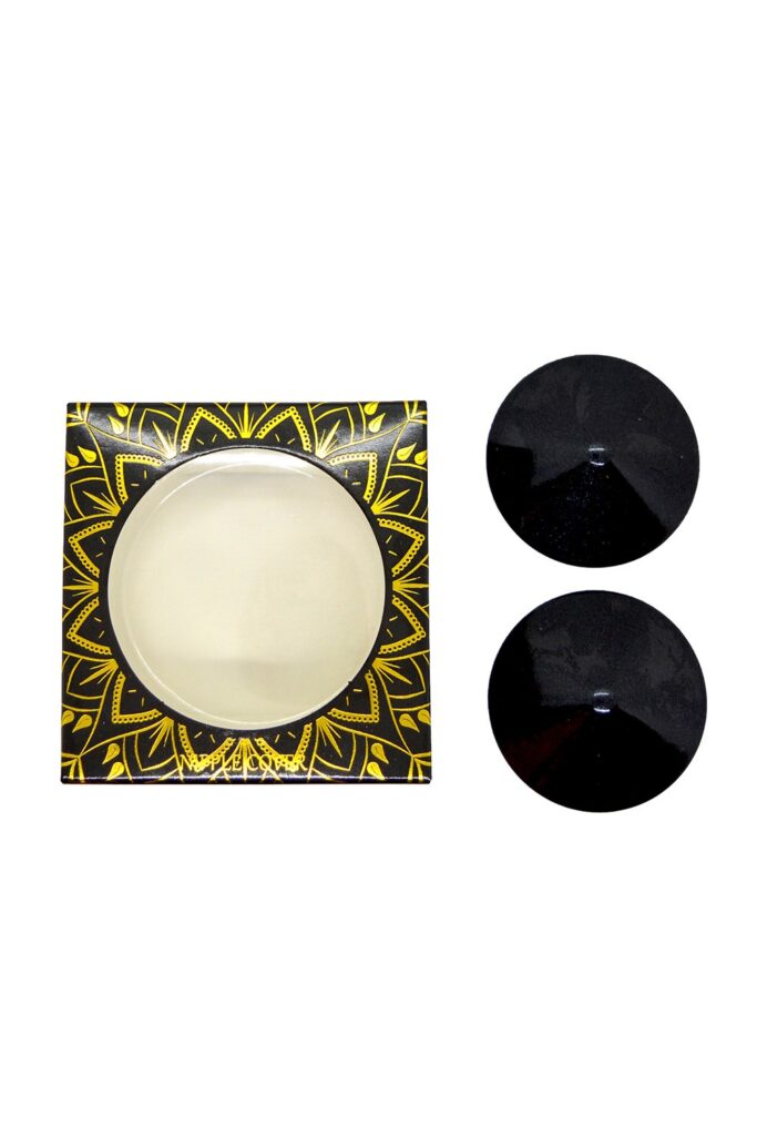 Accueil 16 Nipple Métal noir Cache tétons cône Couleur : Noir