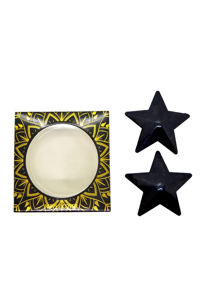 Accueil 13 Nipple Métal noir Cache tétons d'étoile Couleur : Noir