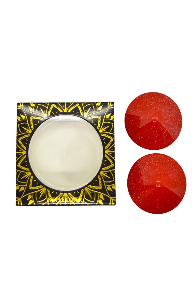 Accueil 18 Nipple Métal rouge Cache tétons cône Couleur : Rouge
