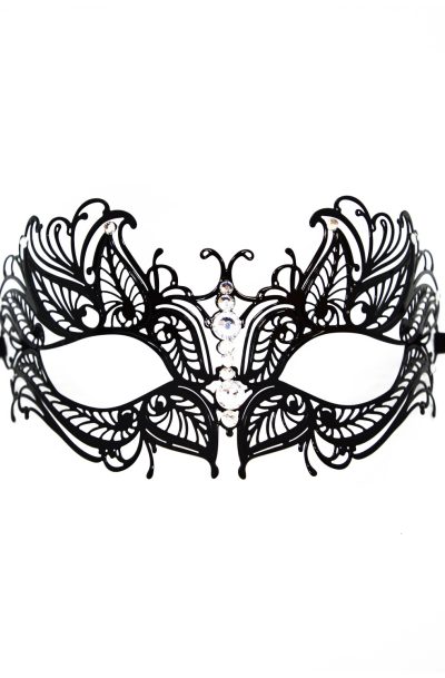 Accueil 12 Masque vénitien Greta rigide noir avec strass Couleur : Noir