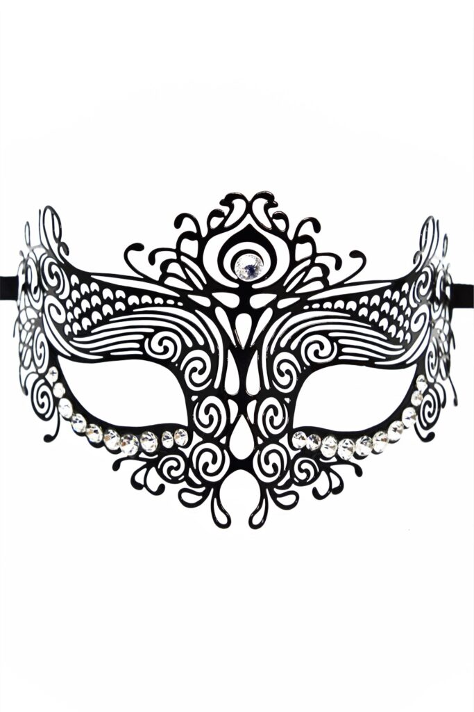 Accueil 17 Masque vénitien Ornella rigide noir avec strass Couleur : Noir