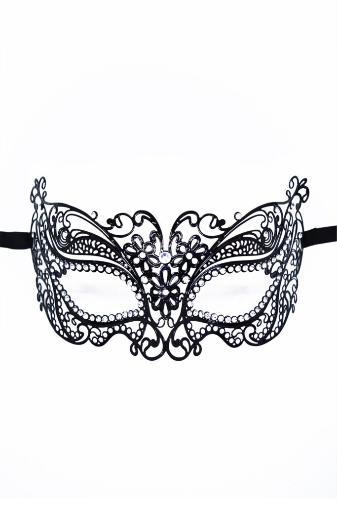 Accueil 12 Masque vénitien Alba rigide noir avec strass Couleur : Noir