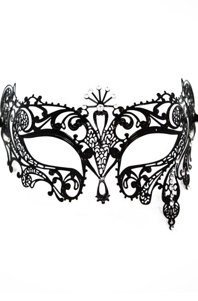 Masque vénitien Bianca rigide doré avec strass Couleur : Noir