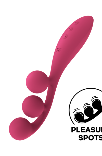 Vibromasseur triple stimulation flexible, anal, vaginale, clitoridienne Tri Ball rouge USB Satisfyer Couleur : Rose