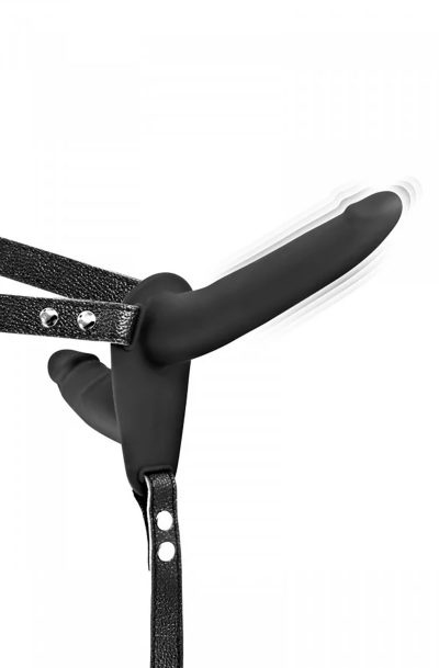 Double gode ceinture vibrant noir USB Couleur : Noir