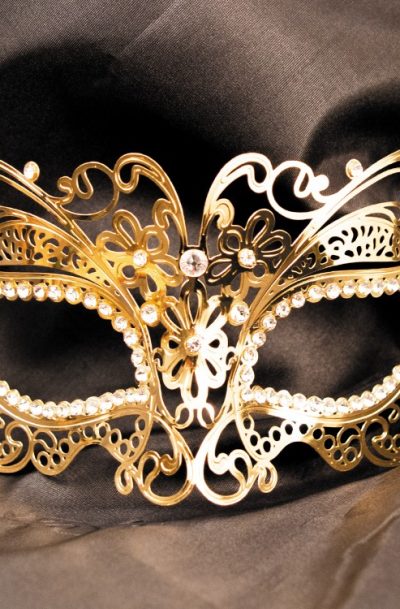 Accueil 19 Masque vénitien Alba rigide doré avec strass Taille : Taille unique, Couleur : Gold / Or