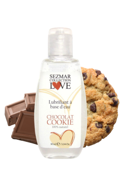 Lubrifiant à base d'eau 100% naturel Chocolat Cookie 90 ml Contenance : 90 ML, Parfum : Chocolat Cookie