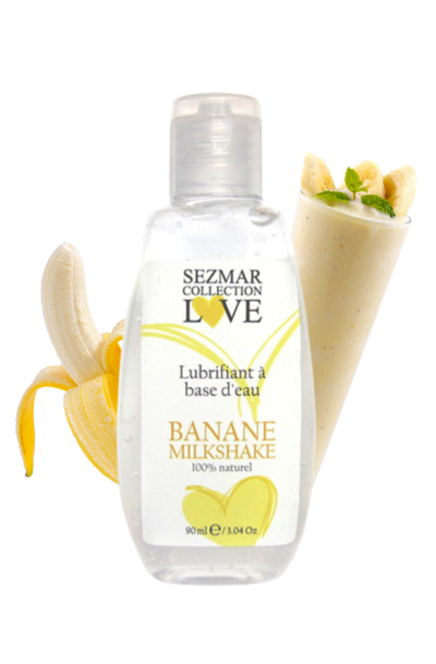 Accueil 13 Lubrifiant à base d'eau 100% naturel Banane Milkshake 90 ml Contenance : 90 ML, Parfum : Banane Milkshake