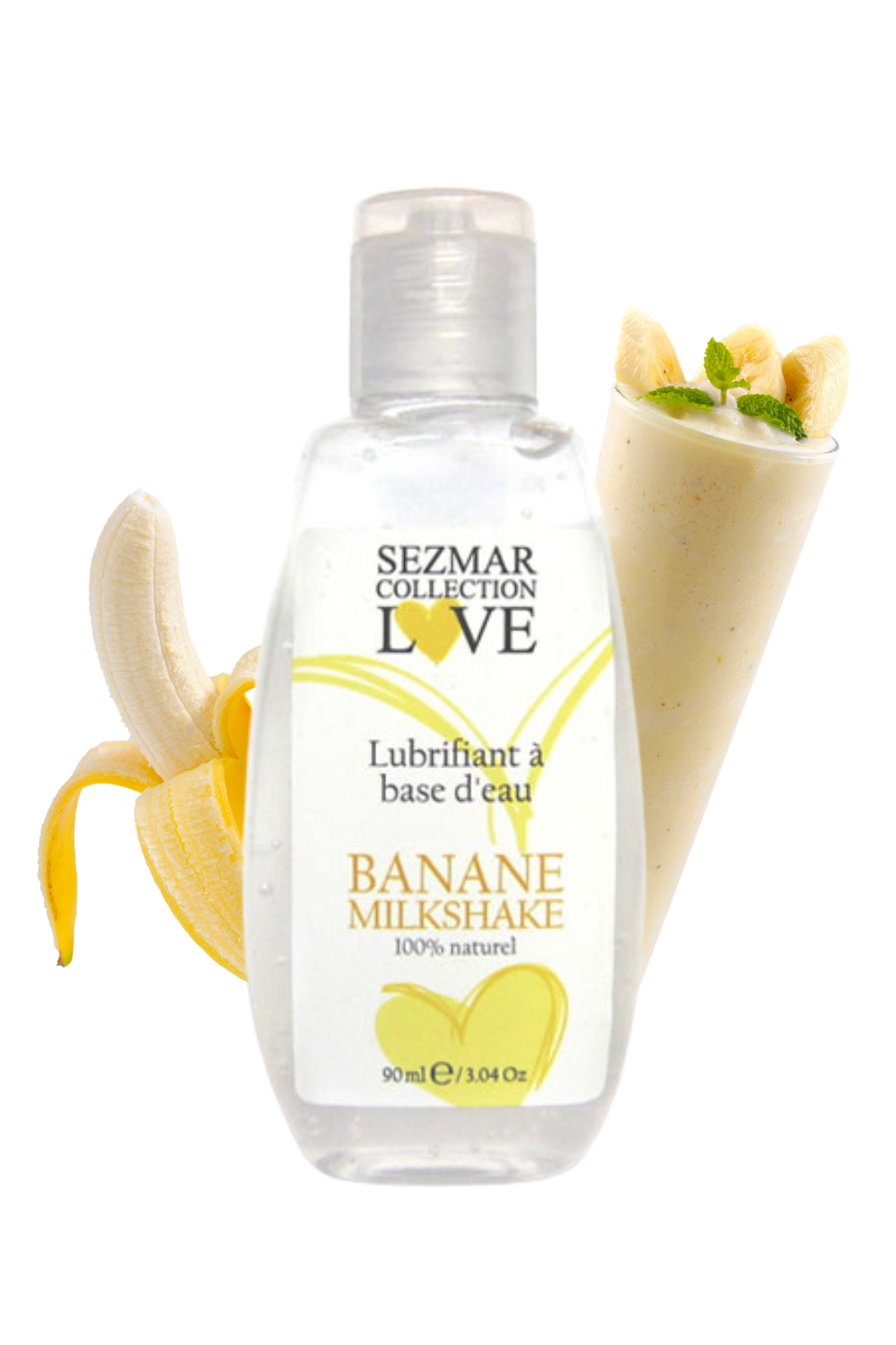 Lubrifiant à base d'eau 100% naturel Banane Milkshake 90 ml Contenance : 90 ML, Parfum : Banane Milkshake 1 Lubrifiant à base d'eau 100% naturel Banane Milkshake 90 ml Contenance : 90 ML, Parfum : Banane Milkshake